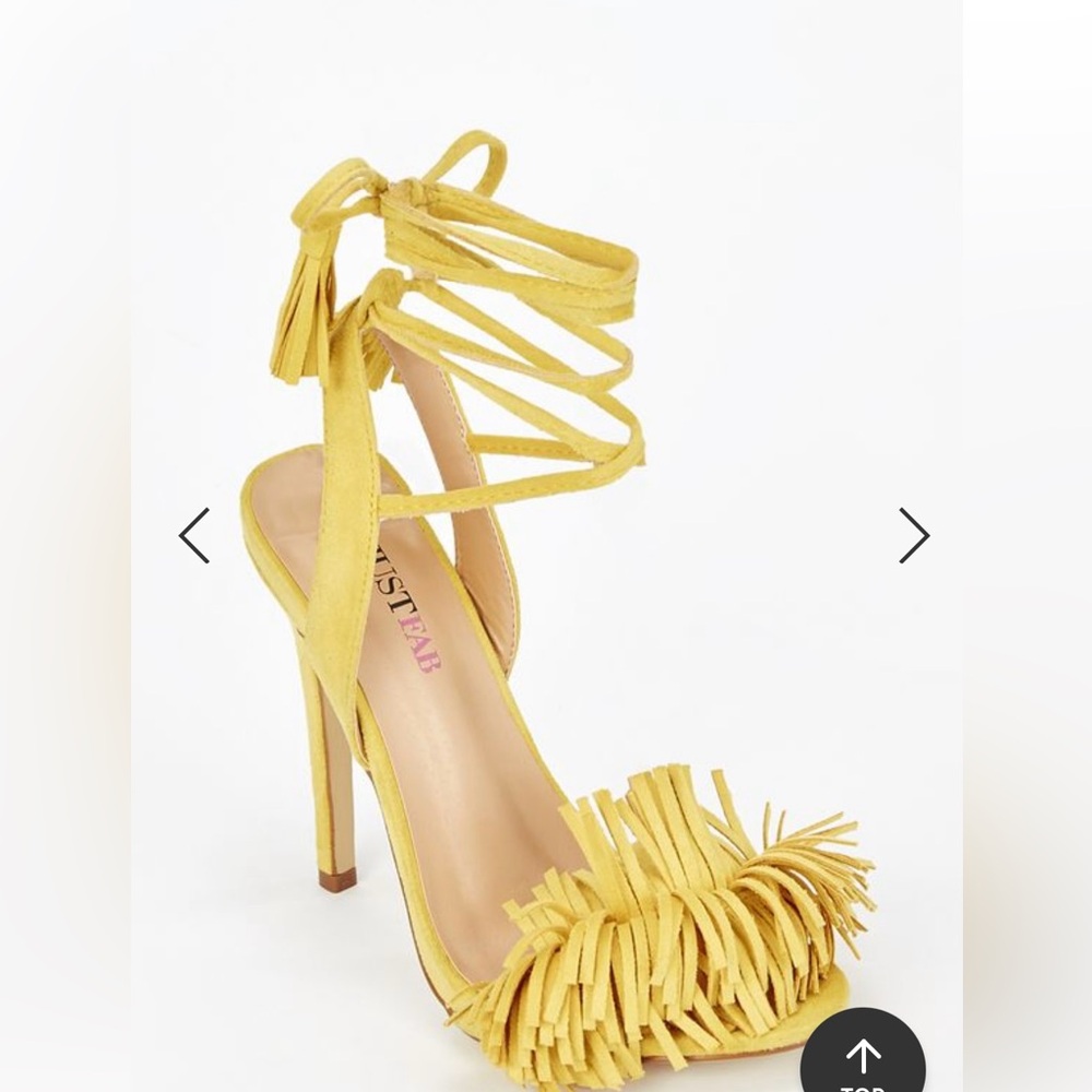 JustFab-Tayrey Heeled Fringe Sandal